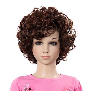 Capless Short Top Grade Synthetic Fashion Curly Childrens Wig  4 Colors Available