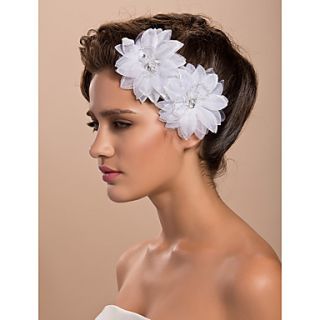 Gorgeous Tulle Wedding Bridal Two White Flower/ Corsage/ Headpiece