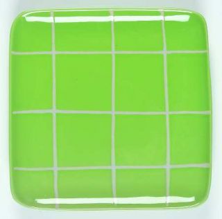 Studio Nova Hopscotch Green Salad Plate, Fine China Dinnerware   Green,White Lin