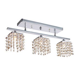 3   Light Crystal Semi Flush Mount with 4 Colors Available