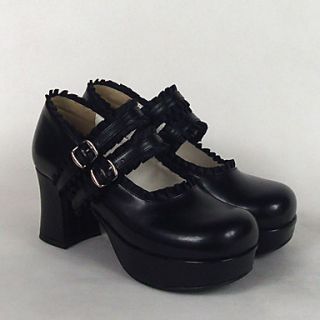 PU Leather 7.5cm High Heel Classic Lolita Shoes