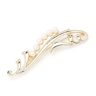 Elegant Alloy With Pearl Brooch