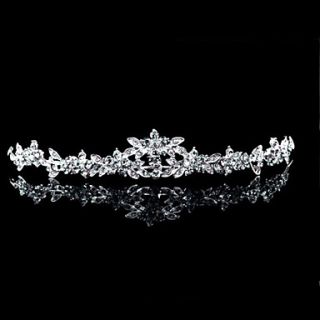 Gorgeous Alloy With Rhinestone And Pearl Flower Design Bridal Tiara