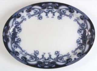 Arthur J Wilkinson Iris Blue 16 Oval Serving Platter, Fine China Dinnerware   C