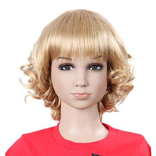 Top Grade Synthetic Lovely Fashion Wavy Blonde Childrens Wig