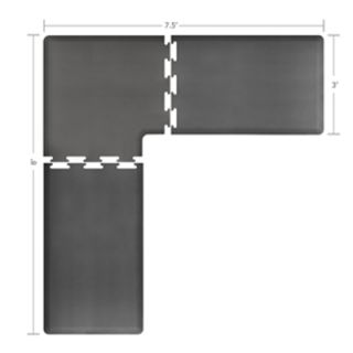 Wellness Mats L Series Puzzle Piece Collection w/ Non Slip Top & Bottom, 8x7.5x3 ft, Gray