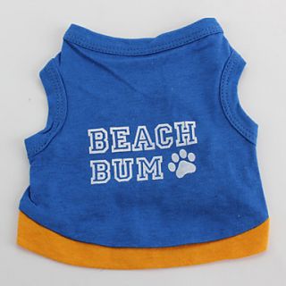 Sandy Beach Cotton T Shirt Vest for Dogs (XS M)