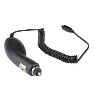Spiral Cable Vehicle Power Charger for Samsung Galaxy and Other Cellphones (Micro USB, Black)