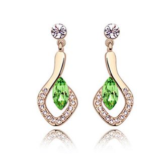 Luxurious High Quality Alloy And Crystal 18K Gold Plated Earrings (More Colors)