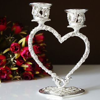 Silver Plated Heart Candle Holder