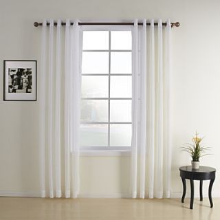 (One Pair) Jacquard White Contemporary Sheer Curtain