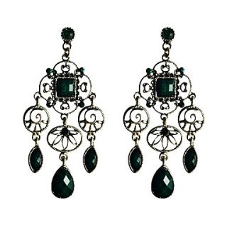 Hollow Out Vintage Silver Pendant Turquoise Earrings