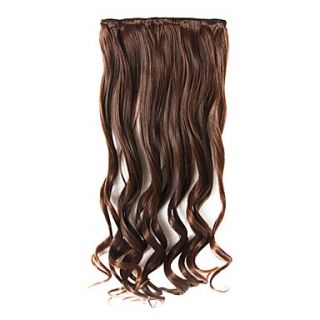 18 Inch Clip In/On Long Curly Synthetic Hair Extensions   3 Colors Available