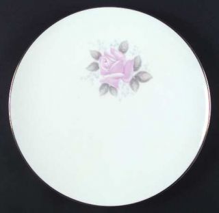 Noritake Roseville Dinner Plate, Fine China Dinnerware   Pink Rose, Blue Flowers