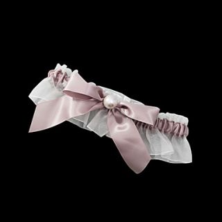 Polyester/Satin with Bowknot/Imitation Pearl Wedding Garter