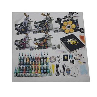 5 Cast Iron Tattoo Gun Kit for Lining and Shading(54 5ml Colors Included)