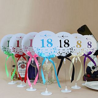 Cute Round Shape Table Number Cards With Holders   Set Of 10(More Colors)