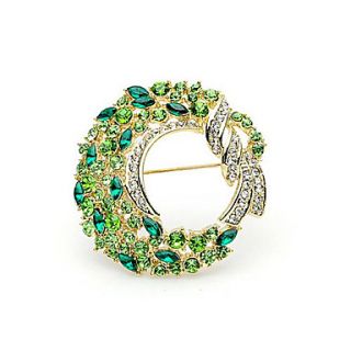 Gorgeous Alloy With Green Rhinestones Brooch