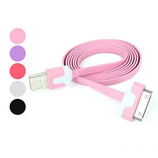 Unique Colorful Flat Apple 30 Pin to USB Sync and Charge Cable for iPad ,iPhone and iPod