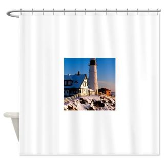  Portland head light in winter Shower Curtain  Use code FREECART at Checkout