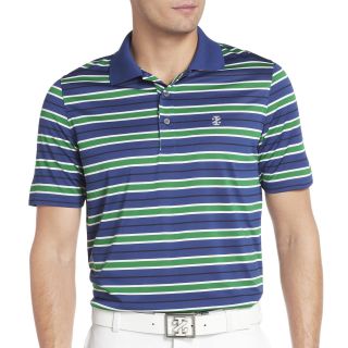 Izod Golf Feeder Striped Jersey Polo, Blue, Mens
