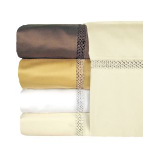 Veratex 500tc Egyptian Cotton Sateen Embroidered Prince Sheet Set, Ivory
