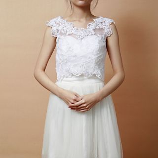Elegant Sleeveless Lace Special Occasion Jacket/ Wedding Wrap (More Colors)