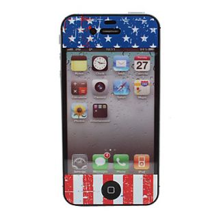 Full Body American Flag Pattern Screen Protector for iPhone 4 and 4S (Multi Color)