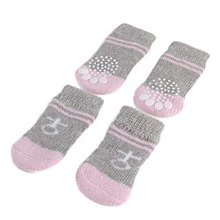Pink Striped Anti Skid Socks for Dogs (S L)