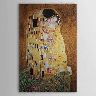by Gustav Klimt Museum Quality Oil Painting with Gold Foil 100% Hand painted