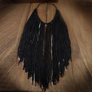 Womens Tassels Metal Chain Necklace