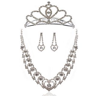 Beautiful Alloy With Rhinestone Womens Jewelry Set Including Necklace,Earrings,Tiara