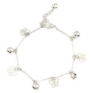 Butterfly Shape with Tinkle Bells Sliver Plated Bracelet
