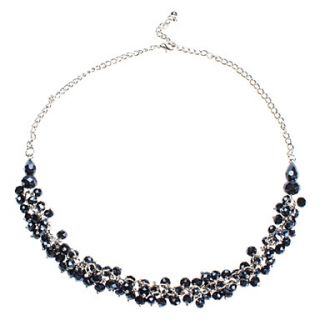 Navy Blue Chamfer Crystal Necklace