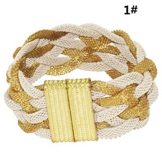 Five Rows Colorful Alloy Meshes Woven Magnet Bracelet(Assorted Colors)