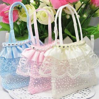 Beaufiful Organza Favors Bags With Lace   Set of 12 (More Colors)