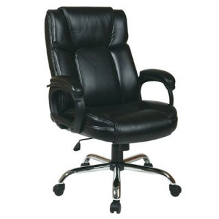 Office Star Eco Leather Big Mans Executive Office Chair with Padded Loop Arms