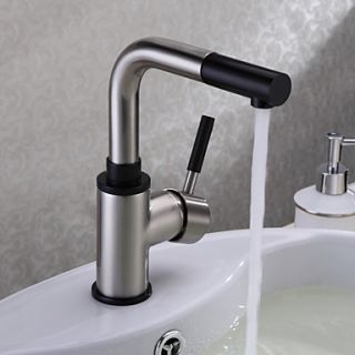 Contemporary Single Handle Kitchen Faucet Nickel Brushed Finish