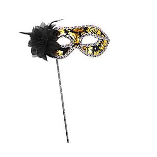 Elegant Flower and Sequin Black PVC Holiday Half face Mask