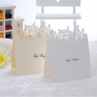 Lovely Butterfly Design Place Card   Set of 12 (More Colors)