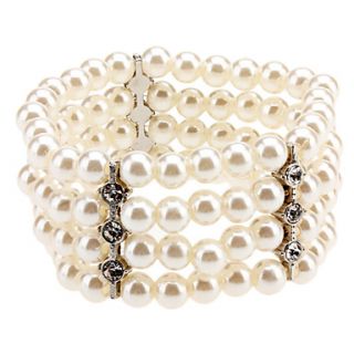 White Diamond studded Pearl Bracelet