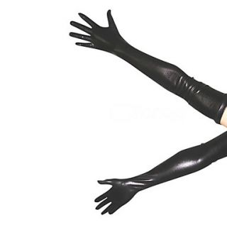 Black Shiny Metallic Gloves(2 Pieces)
