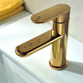 Solid Brass Single Handle Ti PVD Finish Bathroom Sink Faucet