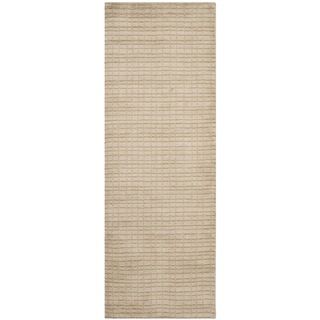 Loomed Knotted Metro Beige Wool Rug (26 X 11)