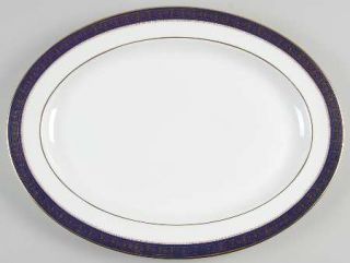 Royal Doulton Rochelle 16 Oval Serving Platter, Fine China Dinnerware   Gold De