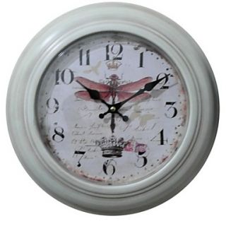 12.75H Country Dragonfly Metal Wall Clock