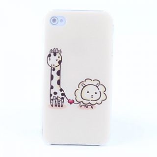 Giraffe and Lion Pattern Hard Case for iPhone 4 and 4S