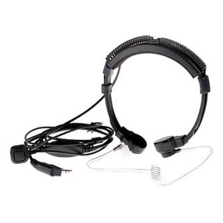 Throat communication headset with in ear earphone special design for walkie talkie