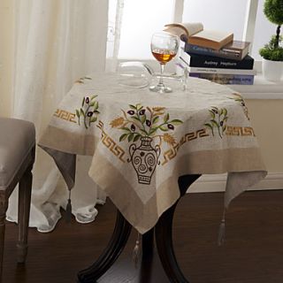 Classic Grey Linen Floral Table Cloths