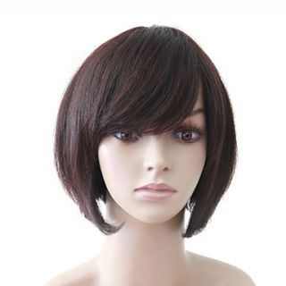 Capless Short Brown Hot Sale Wavy 100% Human Hair Wigs